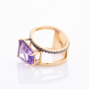 14ct Yellow Gold, Selin Kent, 6.00ct Amethyst / Black Diamond Pera Ring - 2