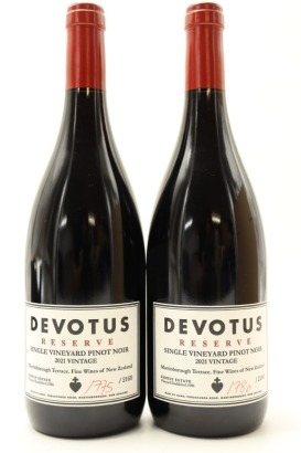 (2) 2021 Devotus Reserve Single Vineyard Pinot Noir, Martinborough