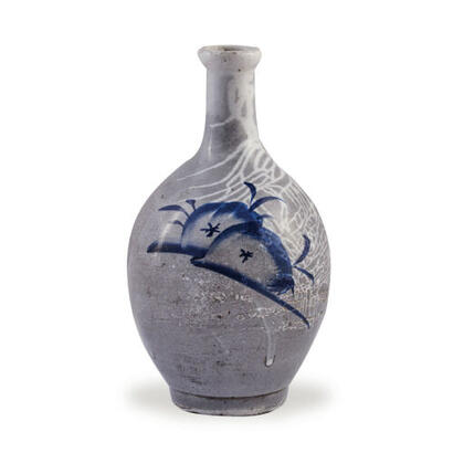 A Korean Gray Glazed Vase decorated with blue pattern