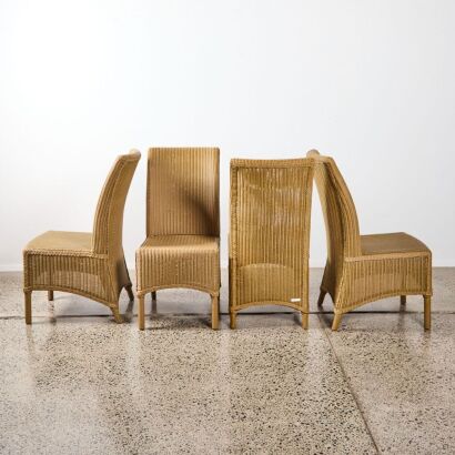 A Set of Lloyd Loom Style Wicker Chairs