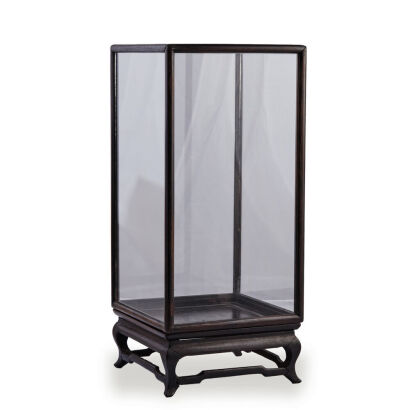 A Chinese Qing Dynasty Rosewood-framed Glass Showcase