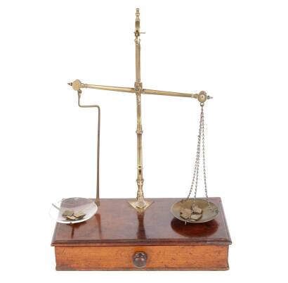 A Victorian Mahogany Boxed Base Balance Scale