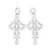 18ct White Gold Modern Diamond Drop Earrings