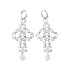 18ct White Gold Modern Diamond Drop Earrings