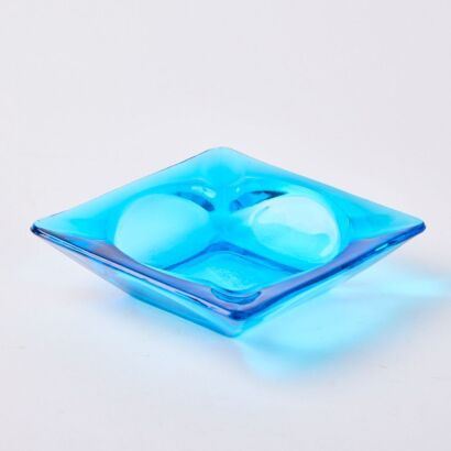 A Blue Glass Ashtray