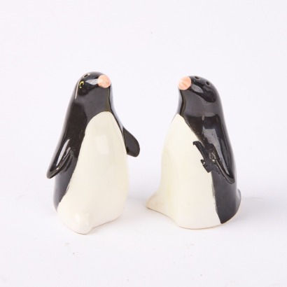 A Vintage Pair of Ceramic Penguin Salt and Pepper Grinders