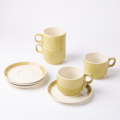 A Set of Four Crown Lynn Cups & Saucers