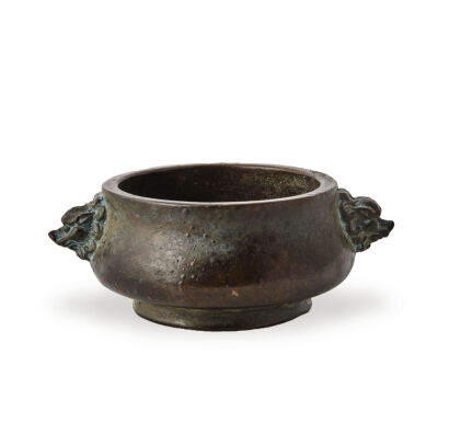 A 20th Century Chinese Bronze Incense Burner (Chen Qiaosheng Mark)