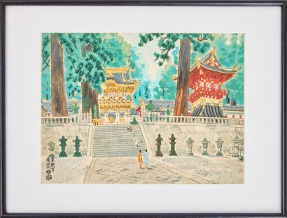 A Woodblock of Four Seasonsof Nikko Yomeimon Gate by Eiichi Kotozuka