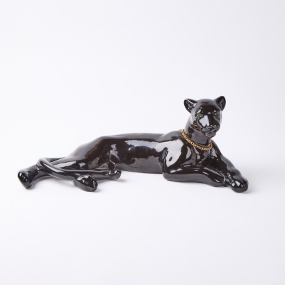 A Large Ceramic Slip Cast Panther