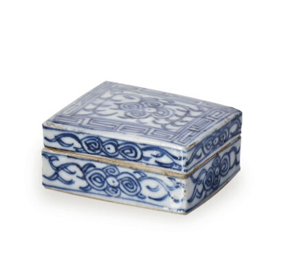 A Chinese Early Qing Dynasty Blue and White Square Box