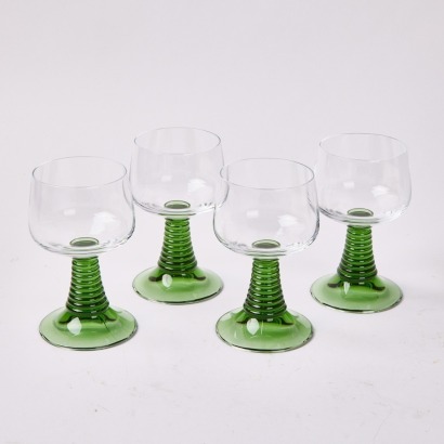 A Set Of Four Beehive Base Wine Glasses