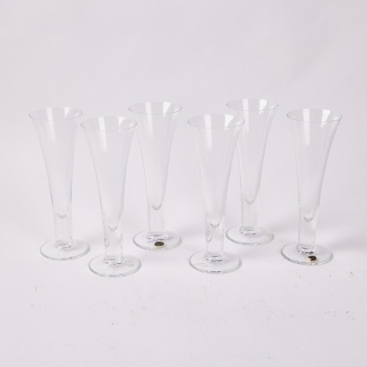 A Set Of Six Bohemia Crystal Beer Glasses
