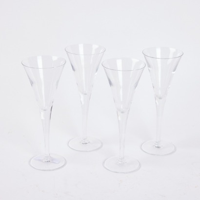 A Set Of Six Luigi Bormioli Crystal Light And Music Champagne Flutes