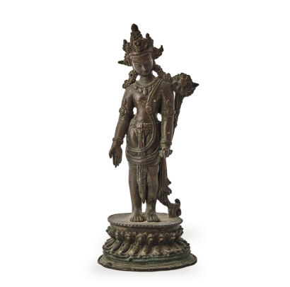 A Chinese Qing Dynasty Bronze Guanyin Statue