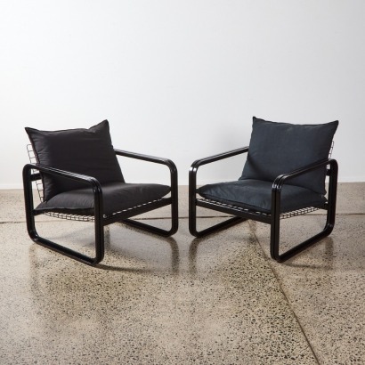 A Pair Of Quadra Lounge Chairs By Gigante, Zumbusi And Boccato For Seccose, Italy C.1980