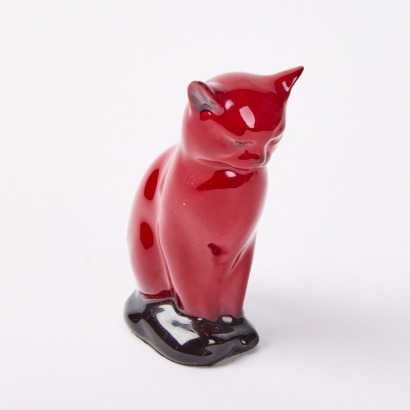 A Royal Doulton Flambe Ceramic Cat