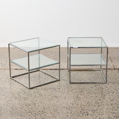 A Chrome and Glass Side Table