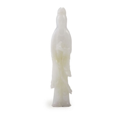 A Chinese Hetian Jade Carving of Guanyin Statue