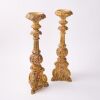 A Pair Of Large Heavy French Handpainted Candlesticks