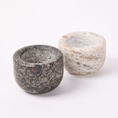 A Pair Of Heavy Marble Condiment Bowls