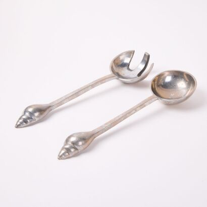 A Vintage Cast Aluminium Serveware Set