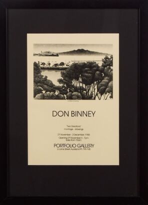 A Framed Don Binney Exhibition Poster Dated 1988