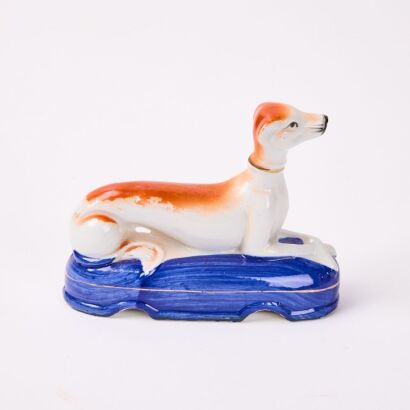 A Handpainted Ceramic Greyhound Figurine