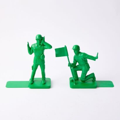 A Set of Two Pr Designer Soldier Bookends