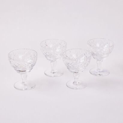 A Set Of Four Cut Crystal Champange Coupes