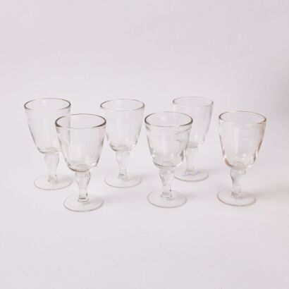 A Set of Six Glass Goblets