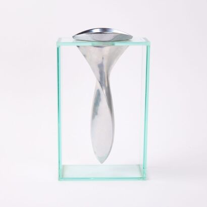 An Aluminium & Glass Vase By Lisa Mori
