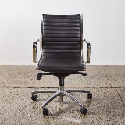 An Eames Style Group Chair In Black & Chrome
