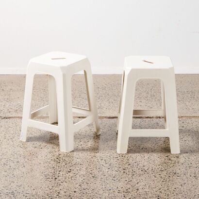 A Pair Of Retro Plastic Stools