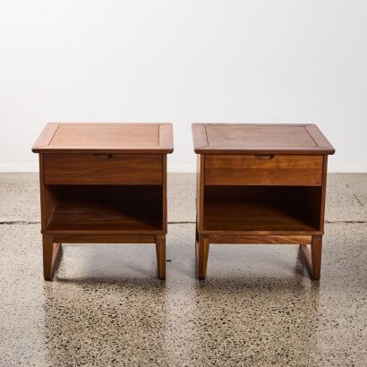 A Pair Of Walnut Bedside Cabinets