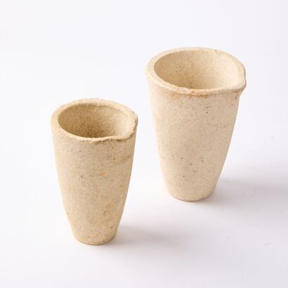 A Pair of Ceramic Crucibles