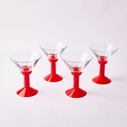 A Set Of Four Memphis Style Cocktails Glasses
