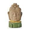 A Chinese Song Dynasty Stone Carved Buddha Head (both ears repaird)