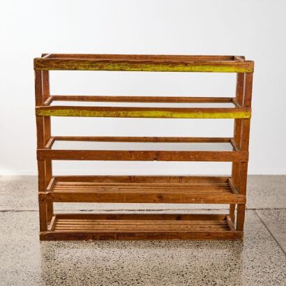 A Vintage Industrial Wooden Rack
