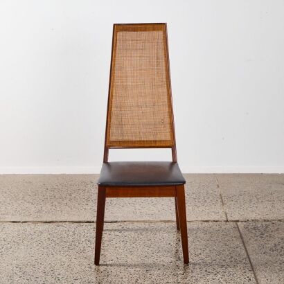 A Mid-Century American Cane High Back Chair