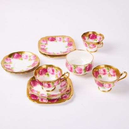 A Royal Albert Old English Rose Tea Set