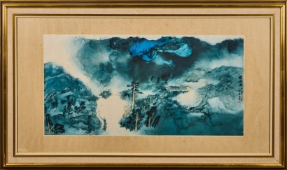 A Chinese landscape painting (printed)
