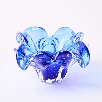 A Murano Art Glass Dish in Royal Blue