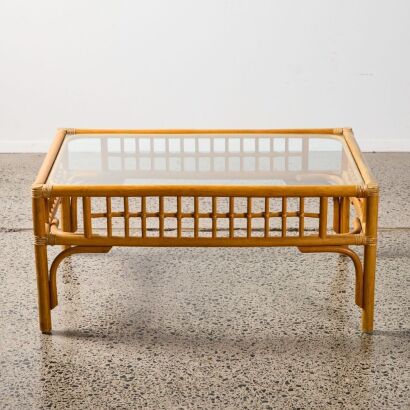 A Vintage Gary Masters Cane Coffee Table