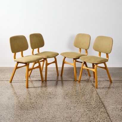 A Set of Four Mid-Century Bentwood Beech Dining Chairs