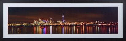A Large Framed Panoramic Photograph of the Auckland Skyline