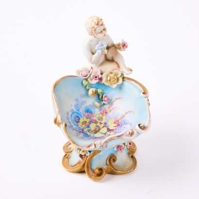 A Capodimonte Hand Painted Floral Dish