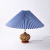 A Small Cork Table Lamp with Pleated Lampshade