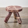 A Studio Anasi Red Marble Stool