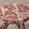 A Studio Anasi Red Marble Stool - 2